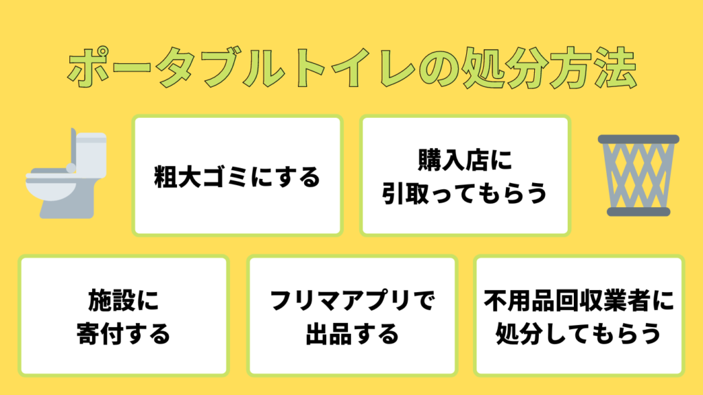 ポータブルトイレの処分方法一覧