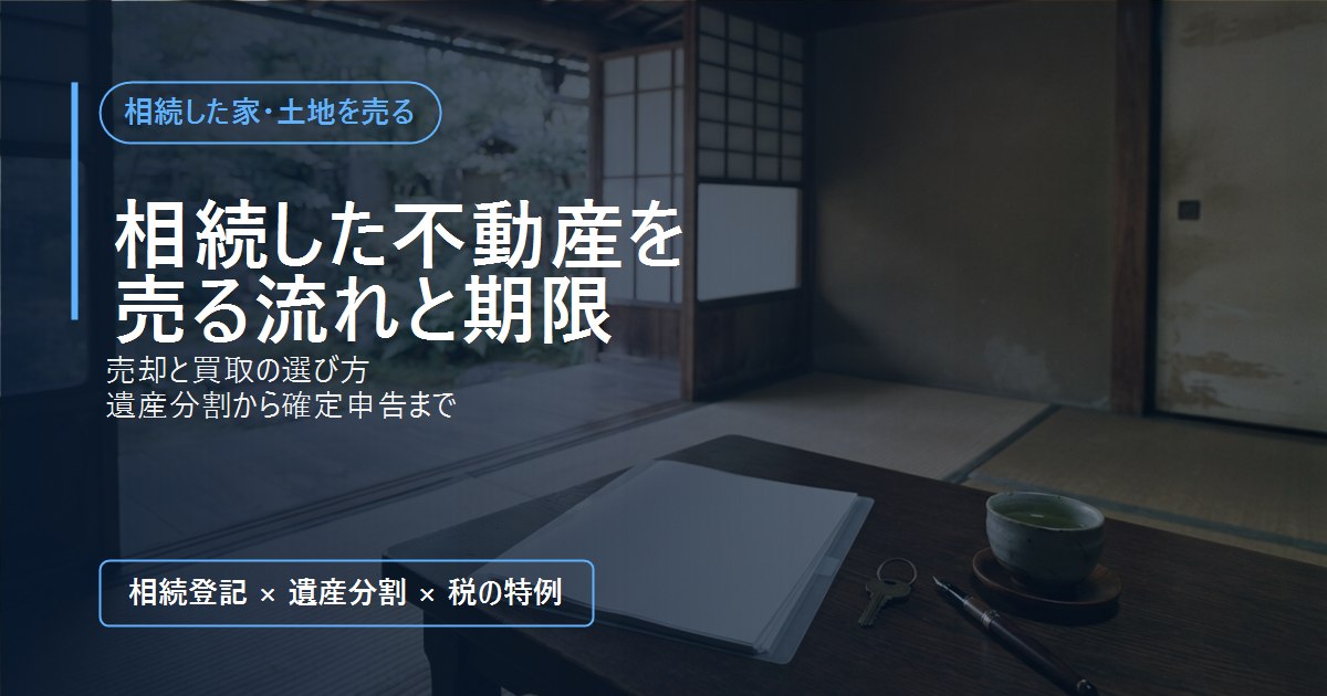 相続した実家の和室の座卓に置かれた書類と鍵