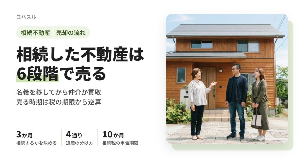 相続した不動産を売る6段階と、遺産の分け方4通り、相続放棄3か月・相続税の申告10か月の期限